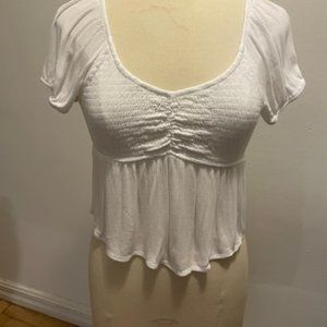 Pink Rose ruched crop top